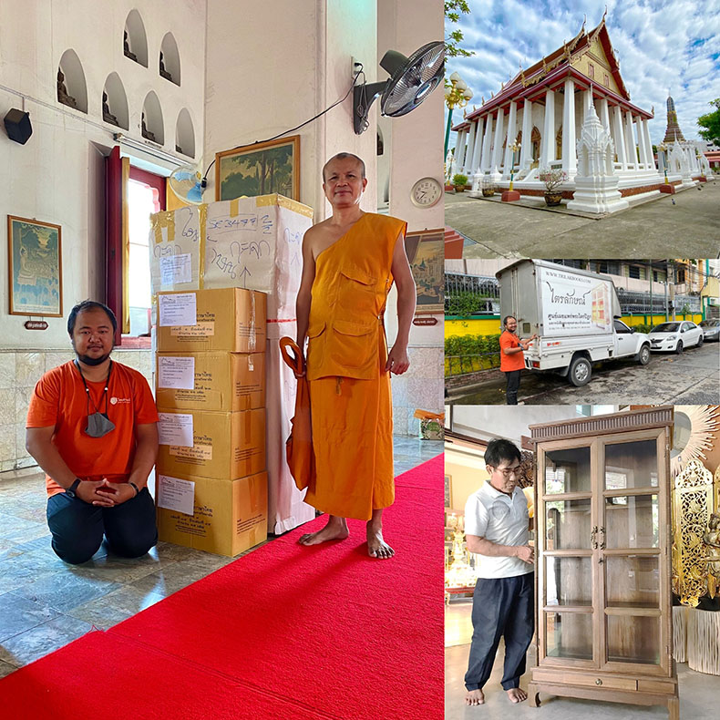 ดำเนินการจัดส่งตู้พระไตรปิฎกไม้สักทั้งหลัง นี้ ราคา 8500 บาท